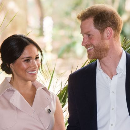 jjohannesburg, south africa october 02 prince harry, duke of sussex and meghan, duchess of sussex visit the british high commissioners residence to attend an afternoon reception to celebrate the uk and south africa&rsquo;s important business and investment relationship, looking ahead to the africa investment summit the uk will host in 2020 this is part of the duke and duchess of sussexs royal tour to south africa on october 02, 2019 in johannesburg, south africa photo by samir husseinwireimage