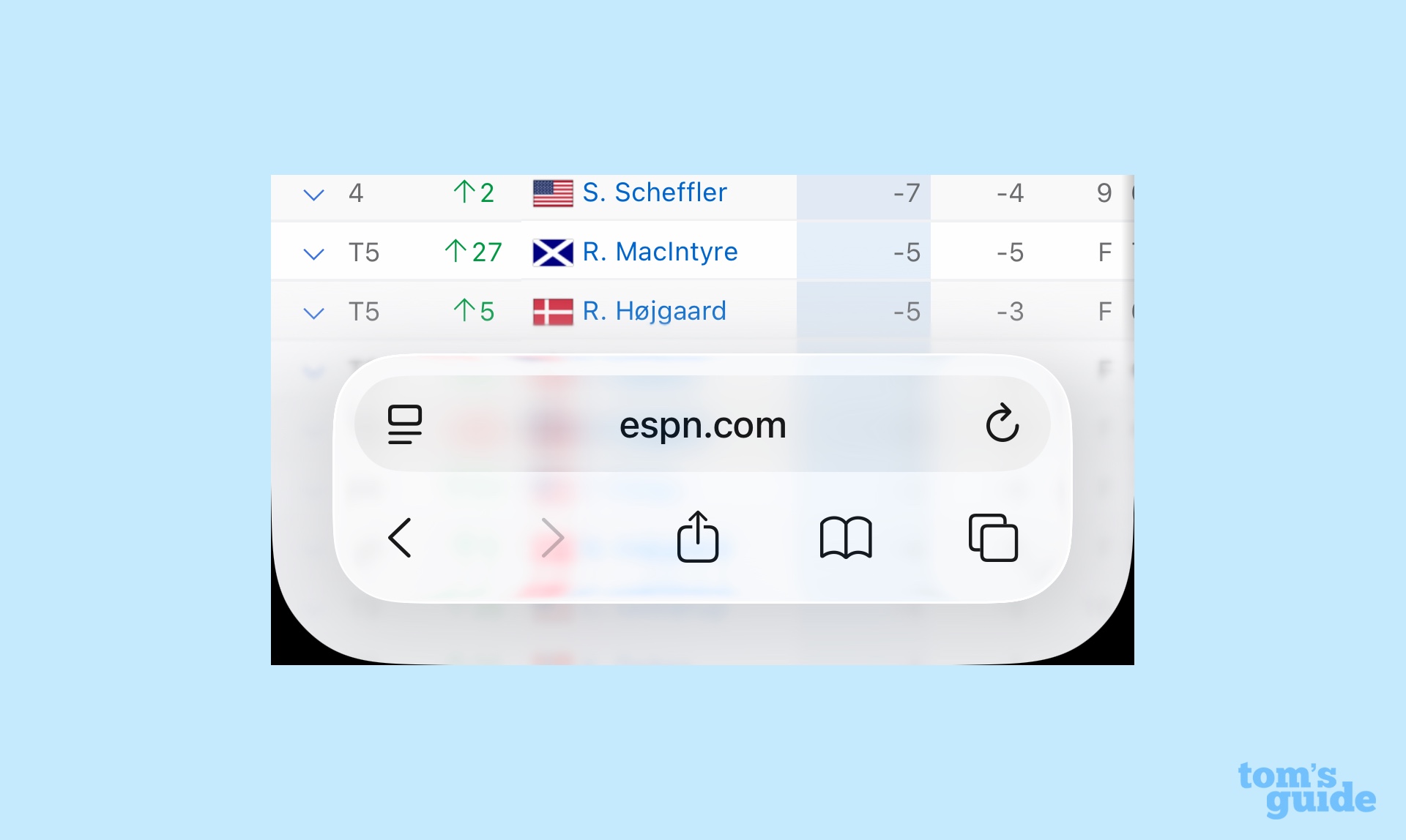 Bototm tab layout in iOS 26 Safari