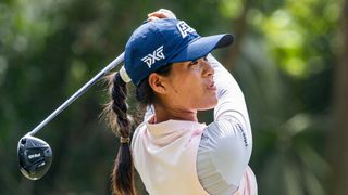 Celine Boutier takes a shot at the Aramco Team Series Shenzhen