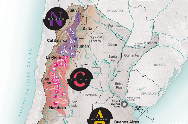 argentina vineyards map