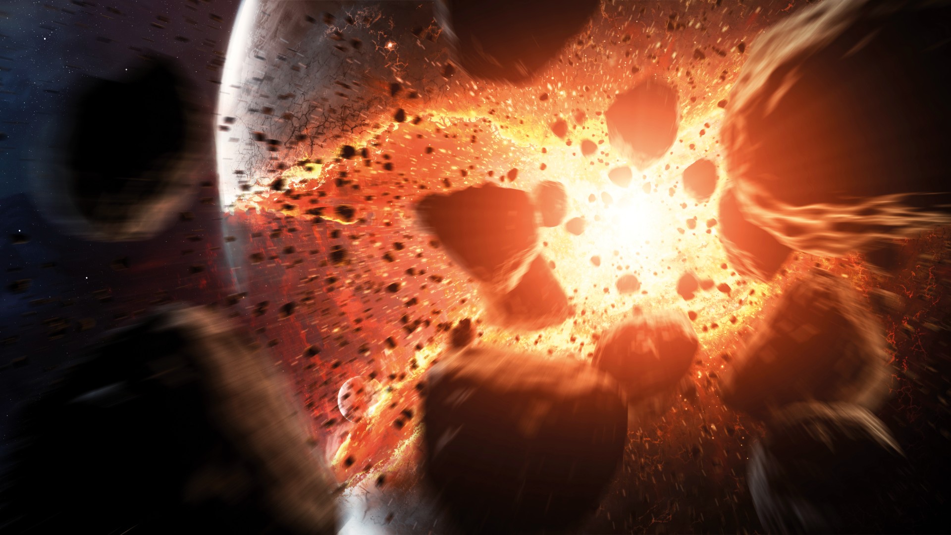 asteroid destroying earth wallpaper