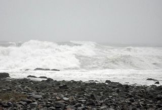 Rough seas seen here on Oct. 29, 2012, from Rye, N.H., as Hurricane Sandy moves up the East Coast.