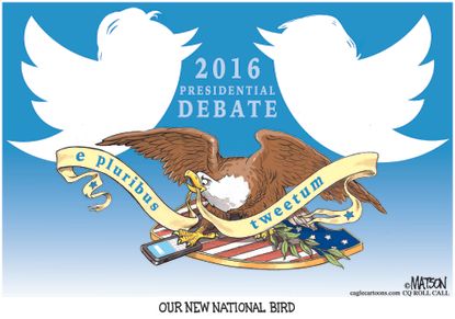 Political cartoon U.S. 2016 election Twitter National bird