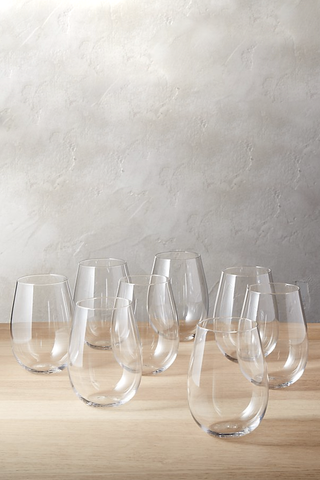 CB2 Set of 8 Stemless Wine Glasses