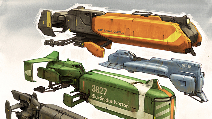 Design epic ships and vehicles; A group of vehicles