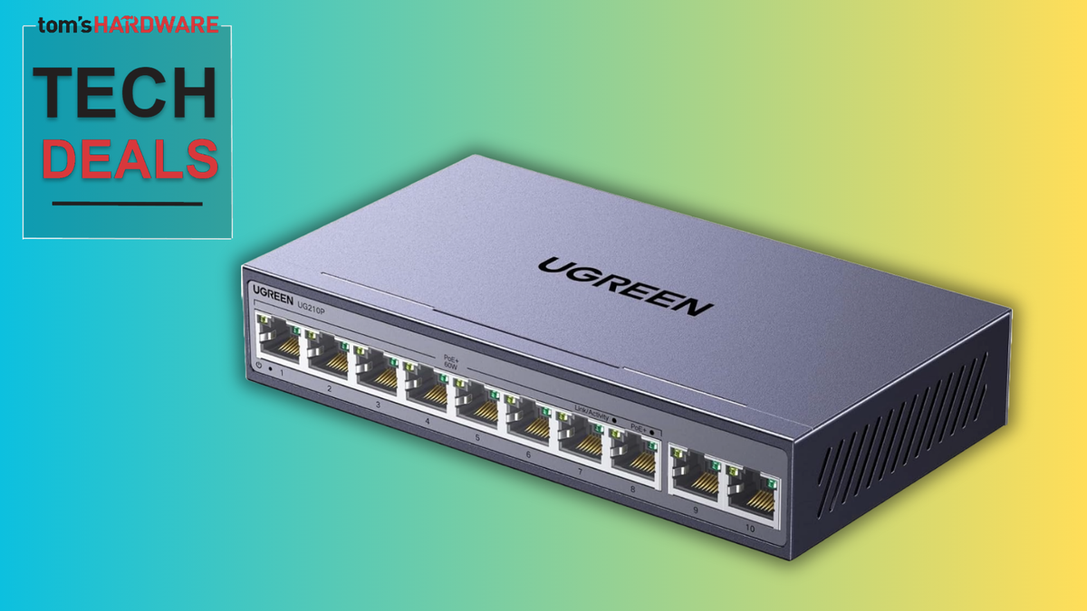 Record-low price on this 10-port PoE+ switch with gigabit speeds and up to 60W of power, save 24% — $38 for Ugreen switch that unlocks an extra eight power-delivery ports for cameras and Wi-Fi extenders
