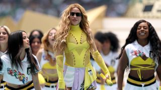 Shakira performs during the Opening Ceremony before the FIFA World Cup 2026 Group A match between Mexico and South Africa at Mexico City Stadium on June 11, 2026 in Mexico City, Mexico.