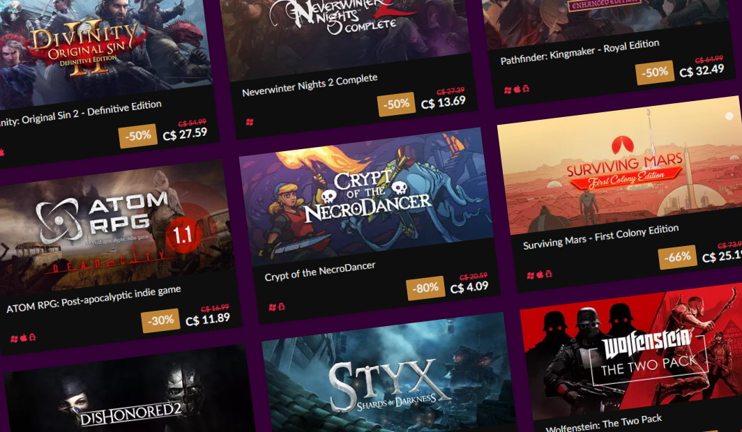 GOG games on sale.