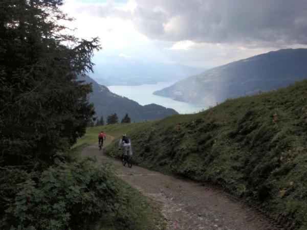 Riding toward the Lake of Thun