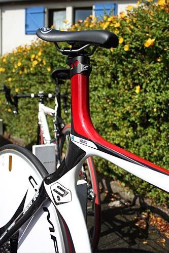 The top tube joins the seat tube in a huge, aerodynamic joint.