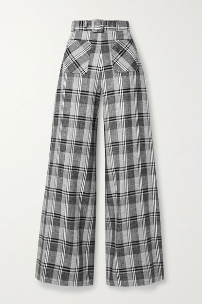 Miguelina Checked Wide Leg Pants
