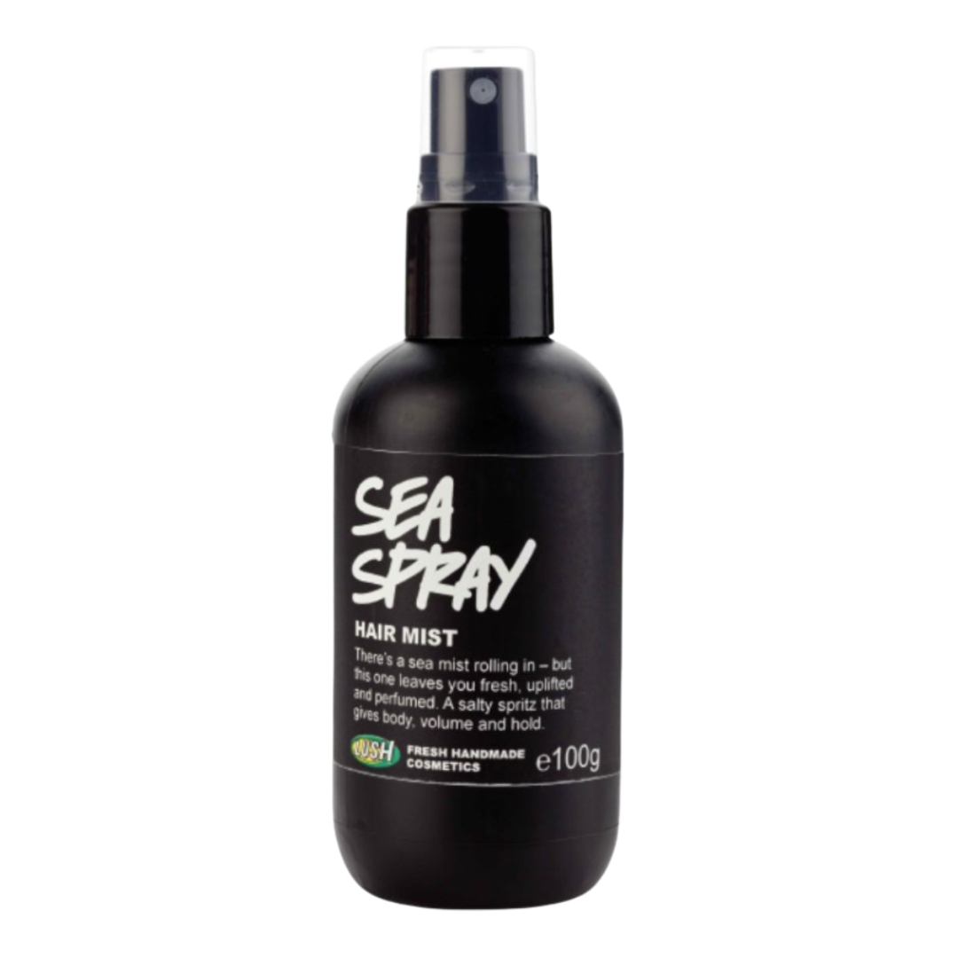 A product shot of the Lush Sea Salt Spray, on a white background