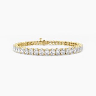 9 Ctw Oval Lab Grown Diamond Tennis Bracelet - 8 Inches 14k Yellow Gold, De, Vs1