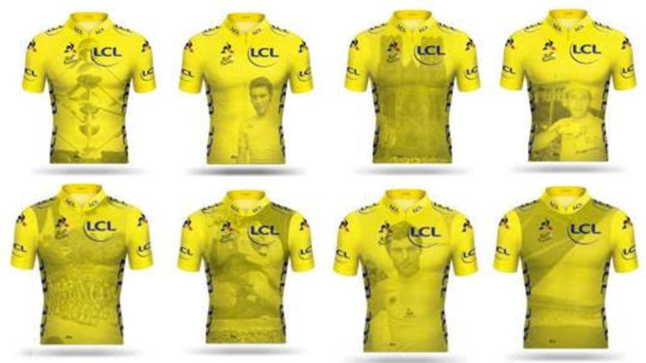 The first eight stages' jersey designs