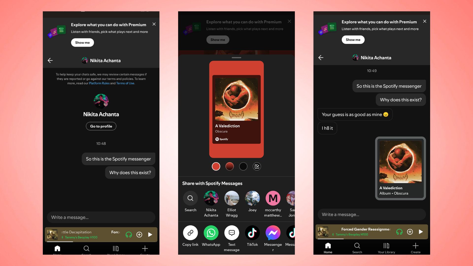 Spotify messaging