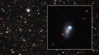 a cloud of white gas and light radiates out from around a star