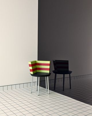 Memphis Group striped side chair