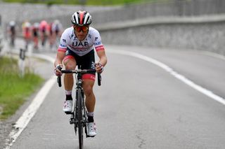 Valerio Conti attacks near the end of stage 17 at the Giro