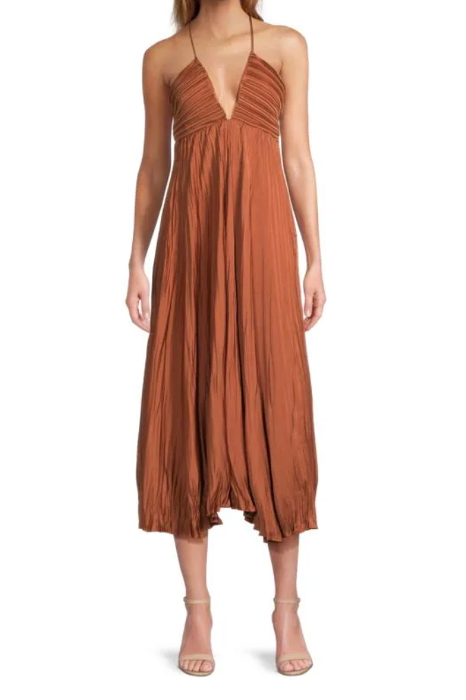 A.L.C, Angelina Smocked Midi-Dress