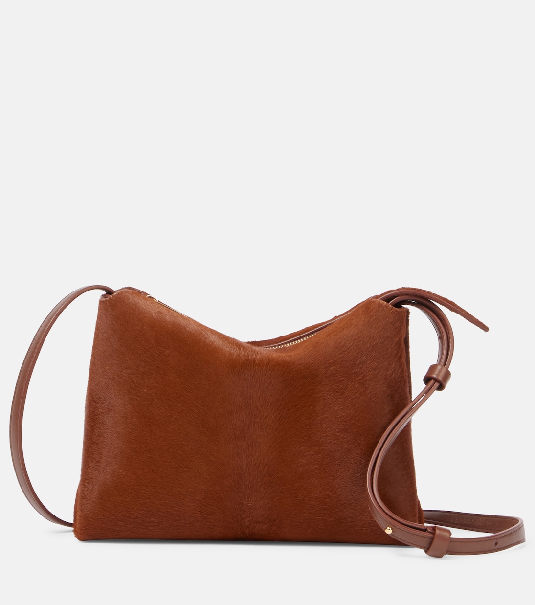 Lina Medium Calf Hair Crossbody Bag in Brown - Khaite