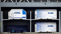 ASML machines stacked up.