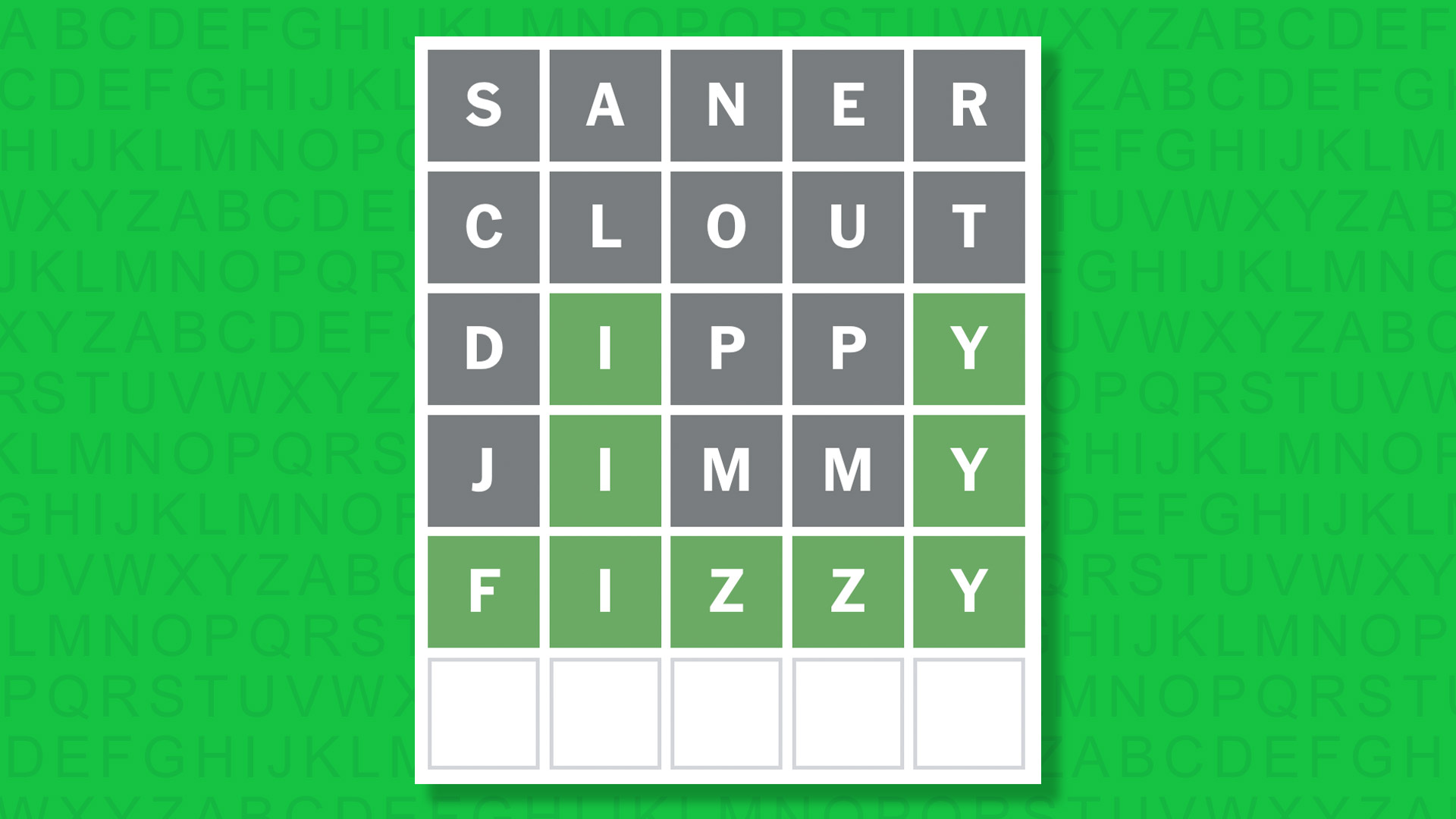 NYT Wordle answer for game 1747 on a green background