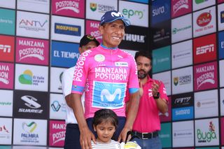 Nairo Quintana (Movistar) in the leader's jersey