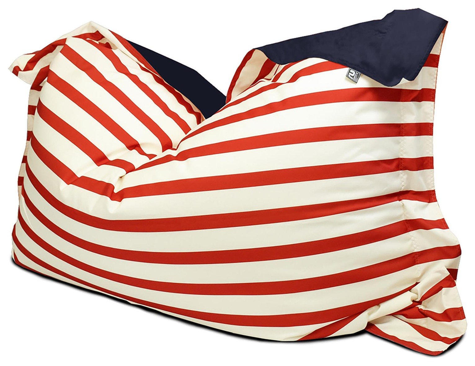 Rucomfy Stripe Indoor Outdoor Bean Bag - Red & White