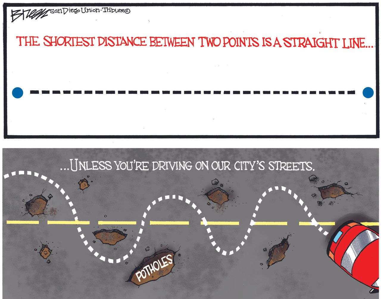 Editorial&amp;amp;nbsp;Cartoon&amp;amp;nbsp;U.S. Potholes Infrastructure