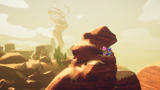 Scouts stood on a rock in the mesa biome Peak update