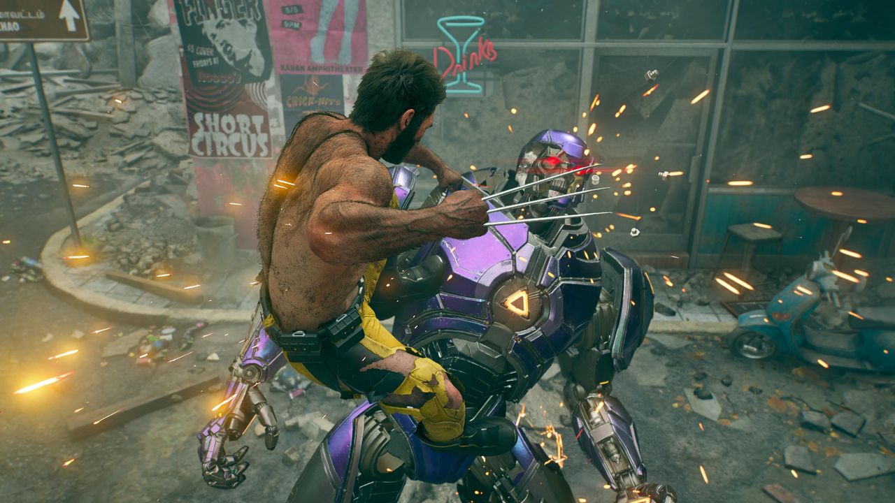 Screens from a Marvel game
