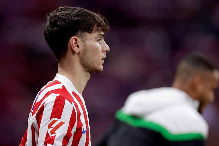 Rodrigo Mendoza of Atletico Madrid during the LaLiga EA Sports match between Atletico Madrid v Real Betis at the Estadio Civitas Metropolitano on February 8, 2026 in Madrid Spain