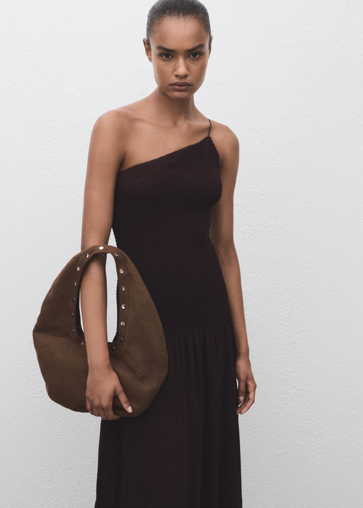 Asymmetrical Dress With Gathered Body - Women | Mango United Kingdom