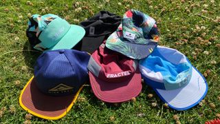 A selection of running caps
