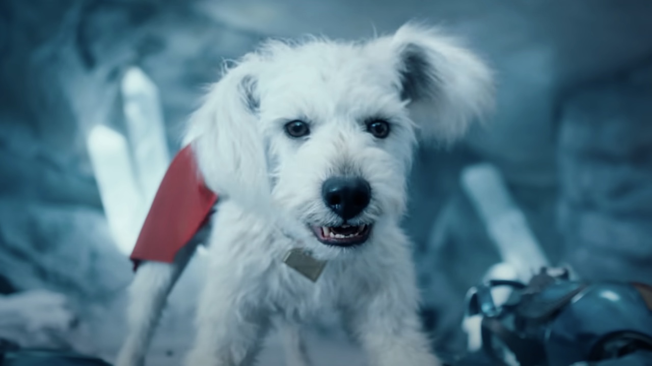 Krypto aggressively barking in Superman&#039;s Fortress of Solitude