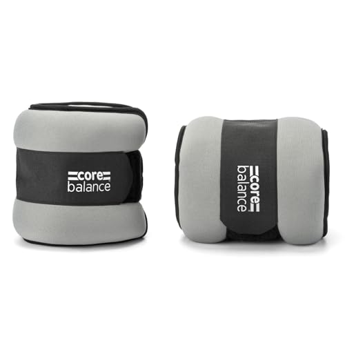 Core Balance Ankle and Wrist Weights Adjustable Strap Neoprene Fabric Set of 2 X 2kg (black)