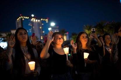 A candlelight vigil in Las Vegas.