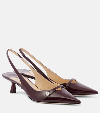 Amita 45 Patent Leather Slingback Pumps