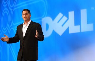Michael Dell speaks at a keynote address at the CES in Las Vegas.