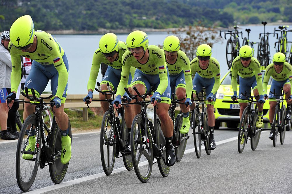 Tinkoff during the stage 5 team time trial at Tour of Croatia