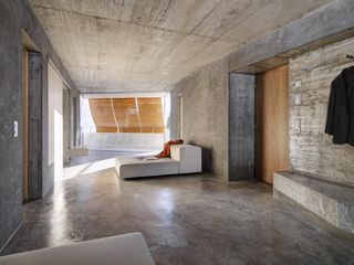 Interior of the concrete housing in Zurich