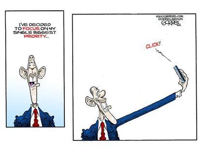 Obama cartoon selfie