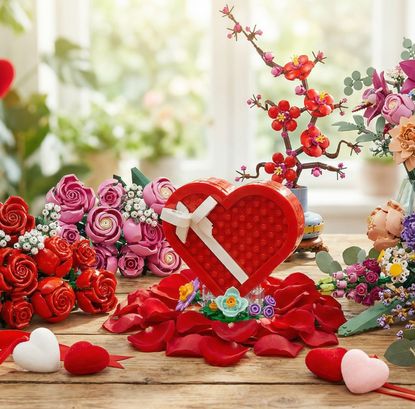An assortment of LEGO botanicals for valentine's day.