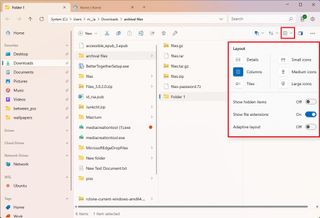 Files app layout options