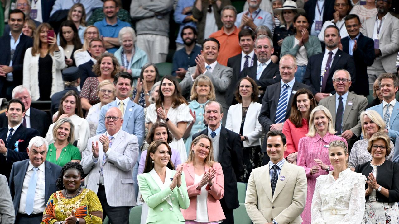 The royal making the most of the Royal Box at Wimbledon 2023 revealed. Seen here is the Royal Box on Day 2