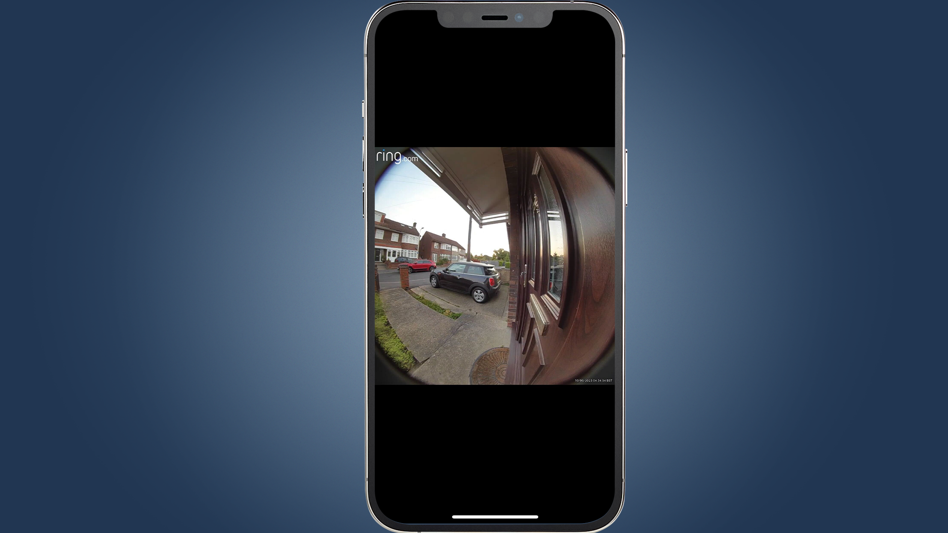 iPhone showing the Ring Video Doorbell camera interface