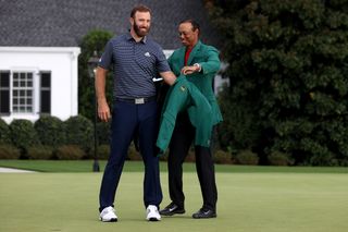 Dustin Johnson and Tiger Woods Masters