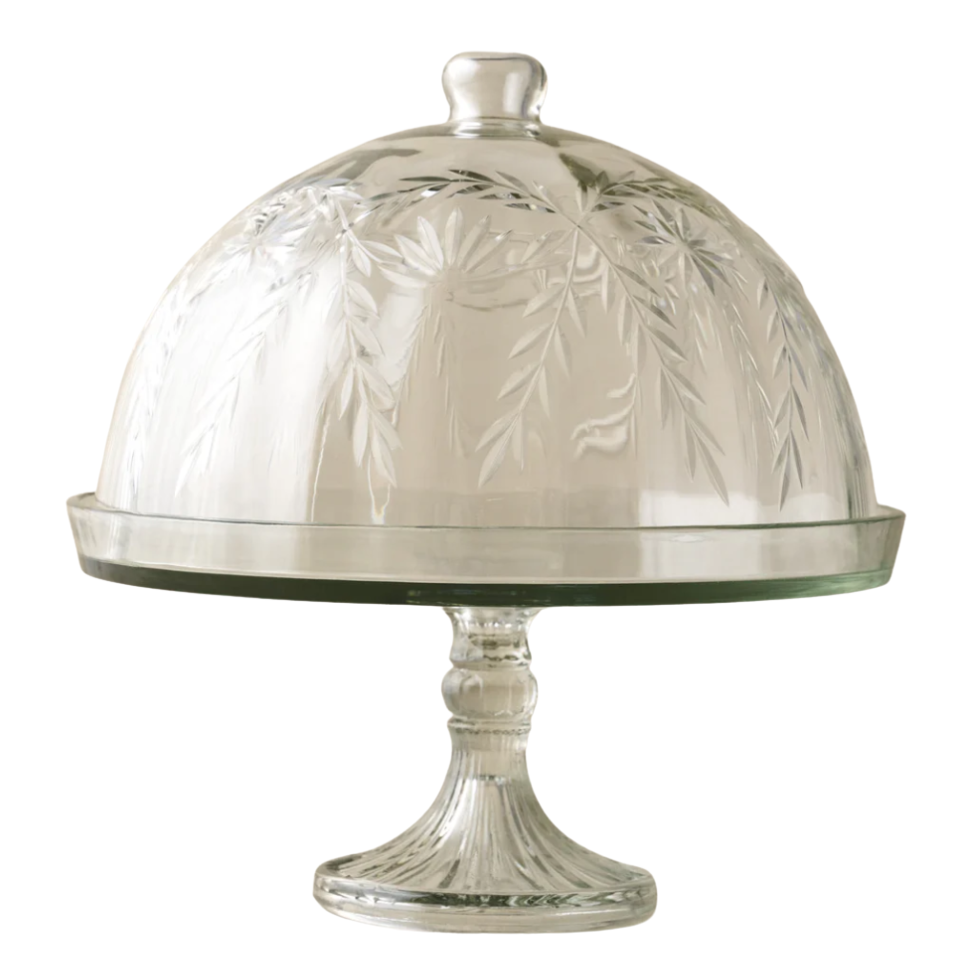 a glass cake stand