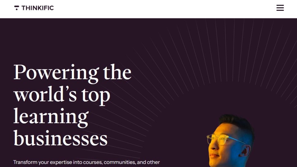 Thinkific LMS website screenshot (January 2026).