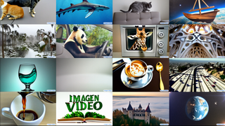 Imagen Video homepage showing AI video examples